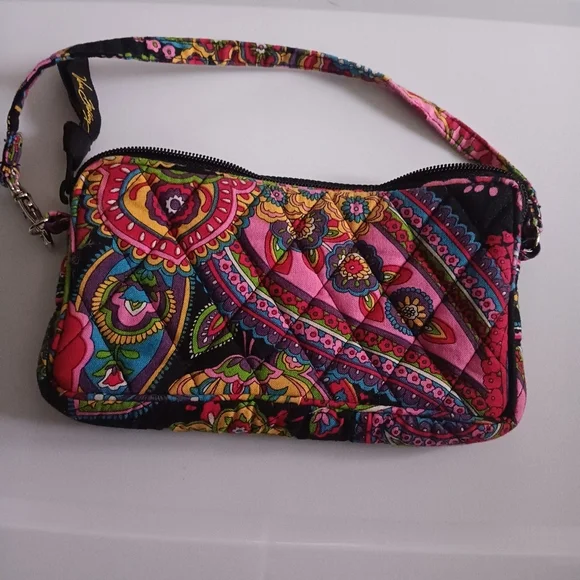 Retired Vera Bradley Symphony in Hue Floral Wristlet Mini Bag Made in USA - Picture 2 of 7
